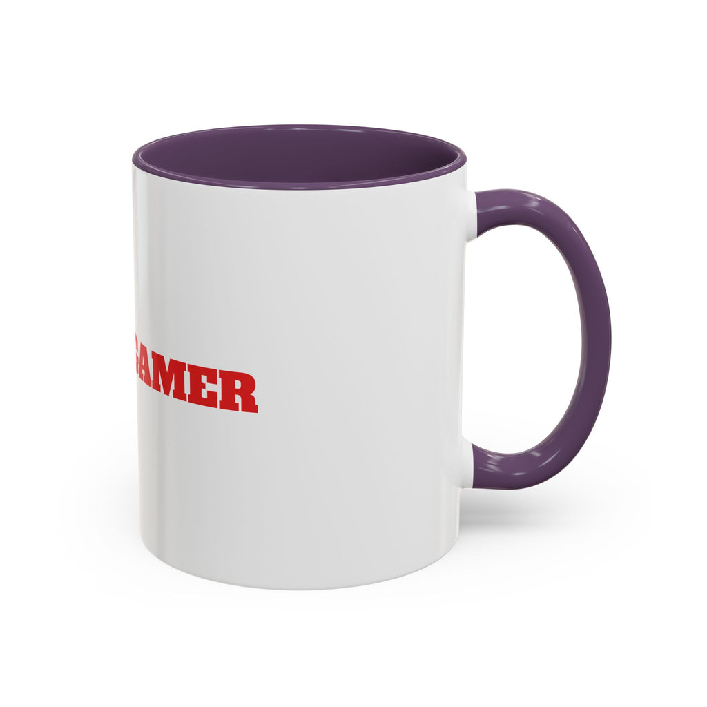 Angry Gamer Accent Coffee Mug — Bold Red Typography Gaming Gift (11/15oz)