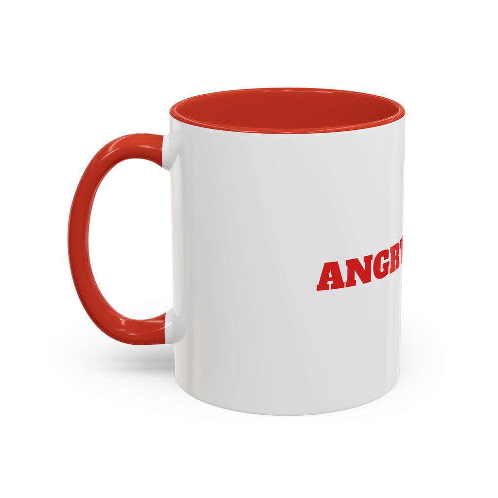 Angry Gamer Accent Coffee Mug — Bold Red Typography Gaming Gift (11/15oz)