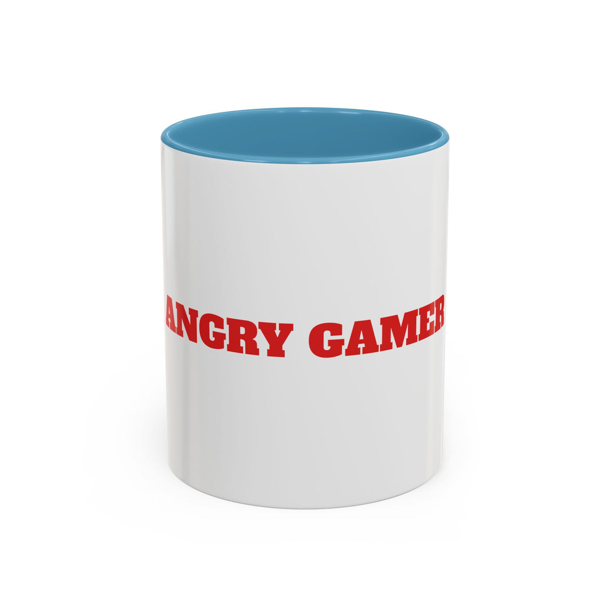 Angry Gamer Accent Coffee Mug — Bold Red Typography Gaming Gift (11/15oz)