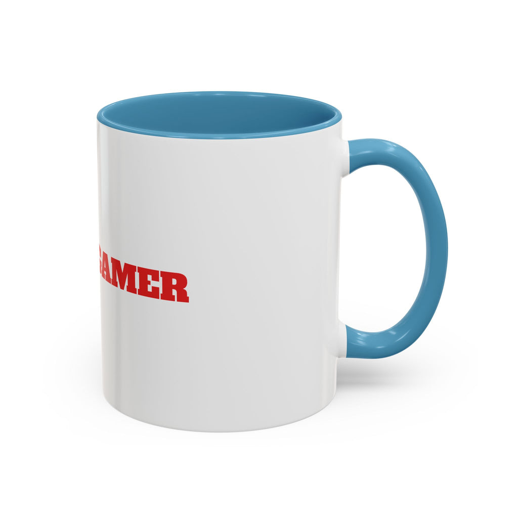 Angry Gamer Accent Coffee Mug — Bold Red Typography Gaming Gift (11/15oz)
