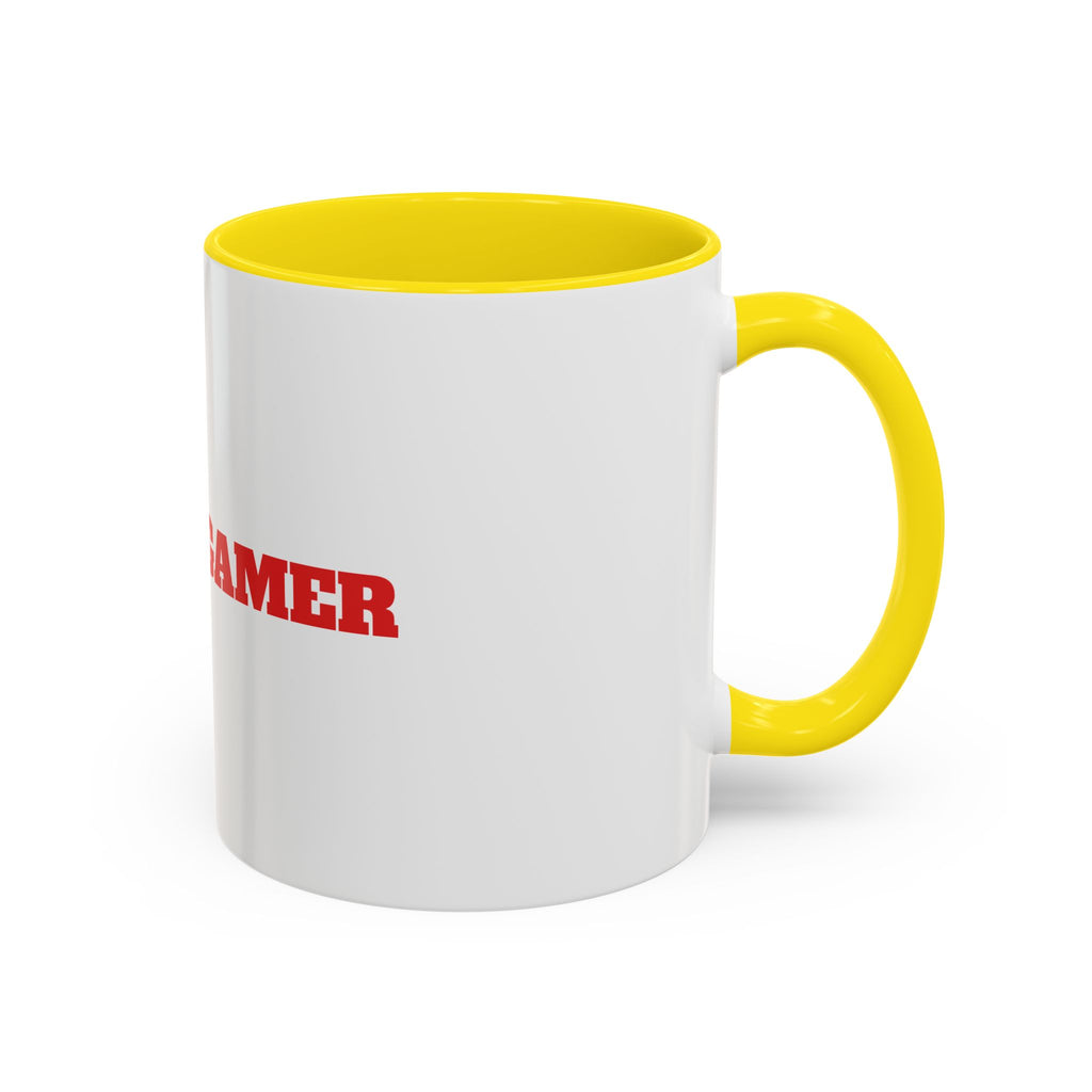 Angry Gamer Accent Coffee Mug — Bold Red Typography Gaming Gift (11/15oz)