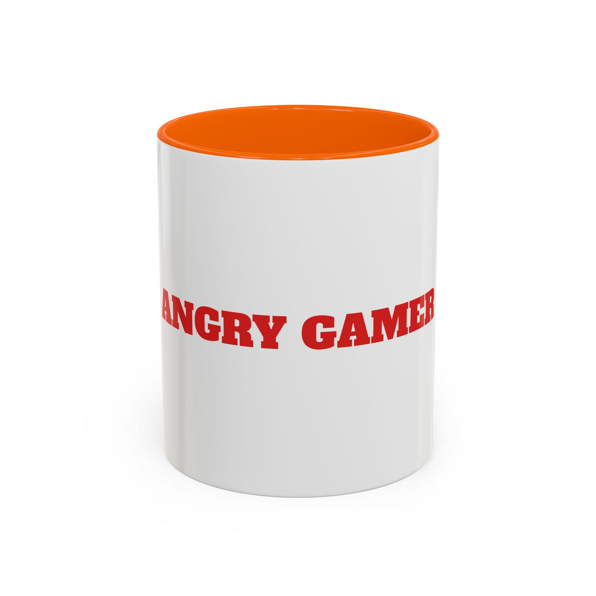 Angry Gamer Accent Coffee Mug — Bold Red Typography Gaming Gift (11/15oz)