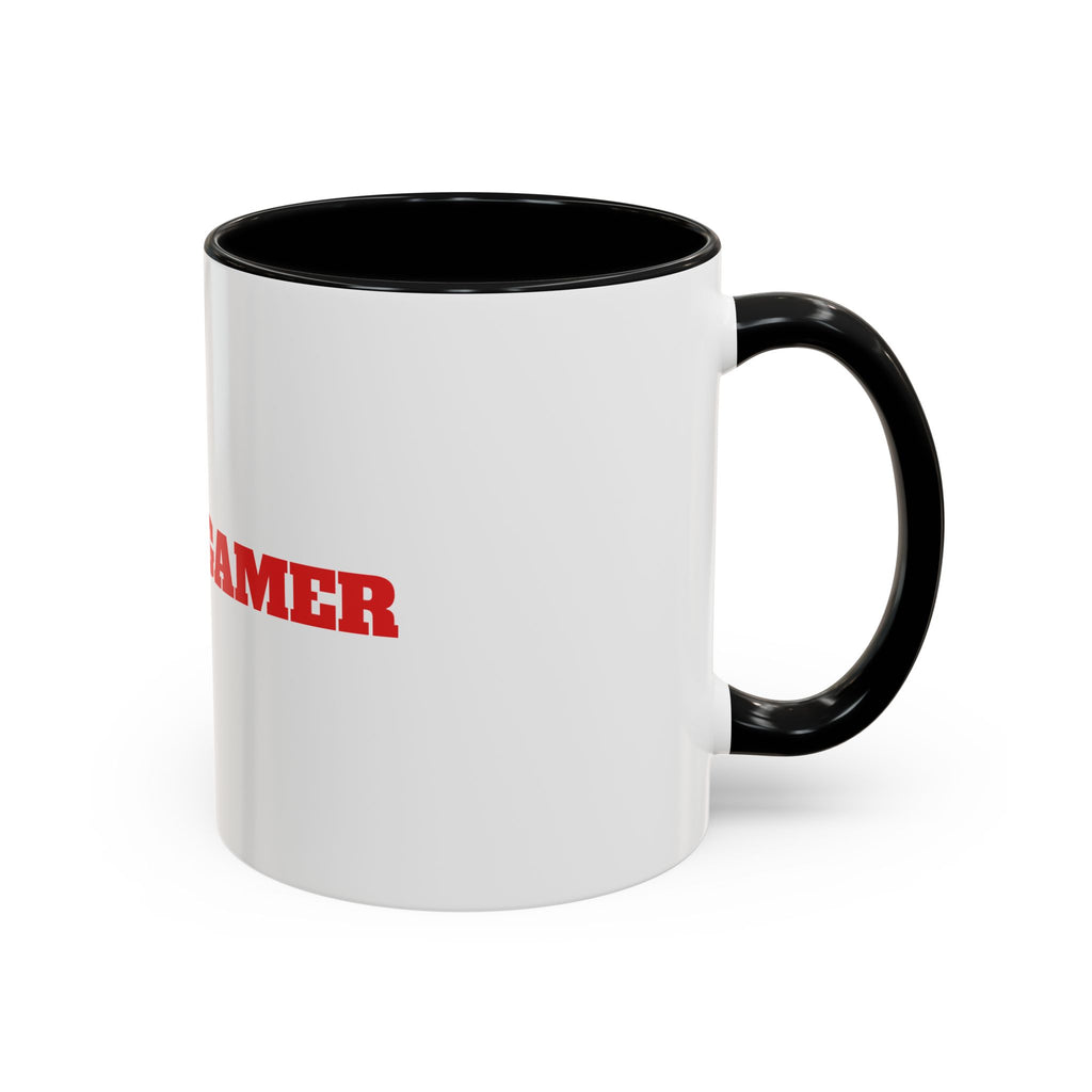 Angry Gamer Accent Coffee Mug — Bold Red Typography Gaming Gift (11/15oz)
