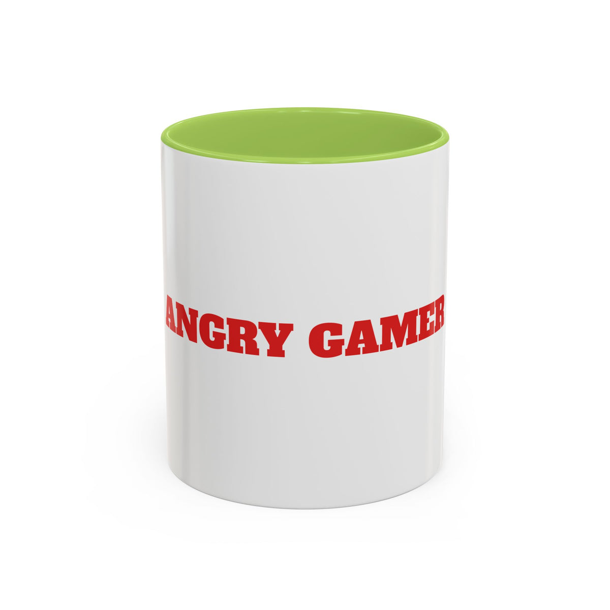 Angry Gamer Accent Coffee Mug — Bold Red Typography Gaming Gift (11/15oz)