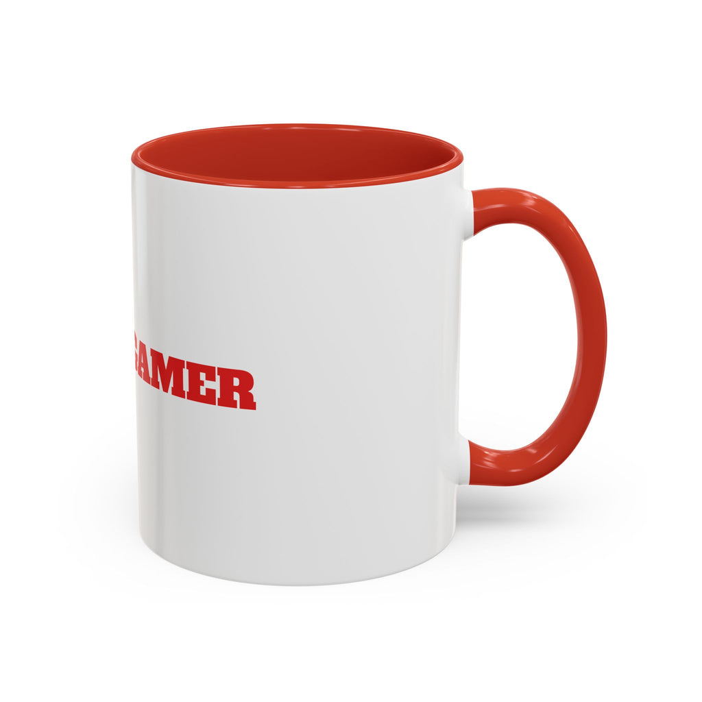 Angry Gamer Accent Coffee Mug — Bold Red Typography Gaming Gift (11/15oz)