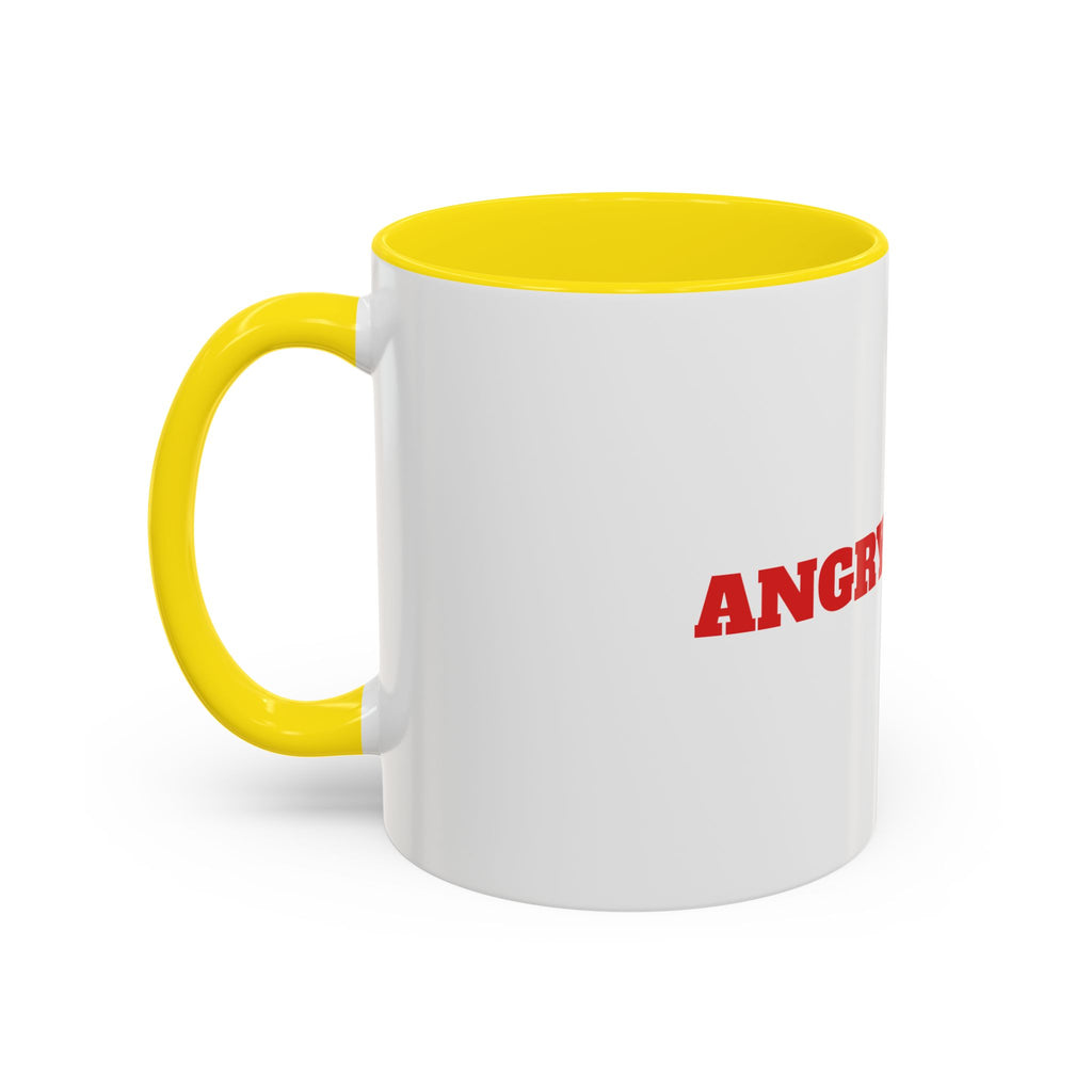 Angry Gamer Accent Coffee Mug — Bold Red Typography Gaming Gift (11/15oz)
